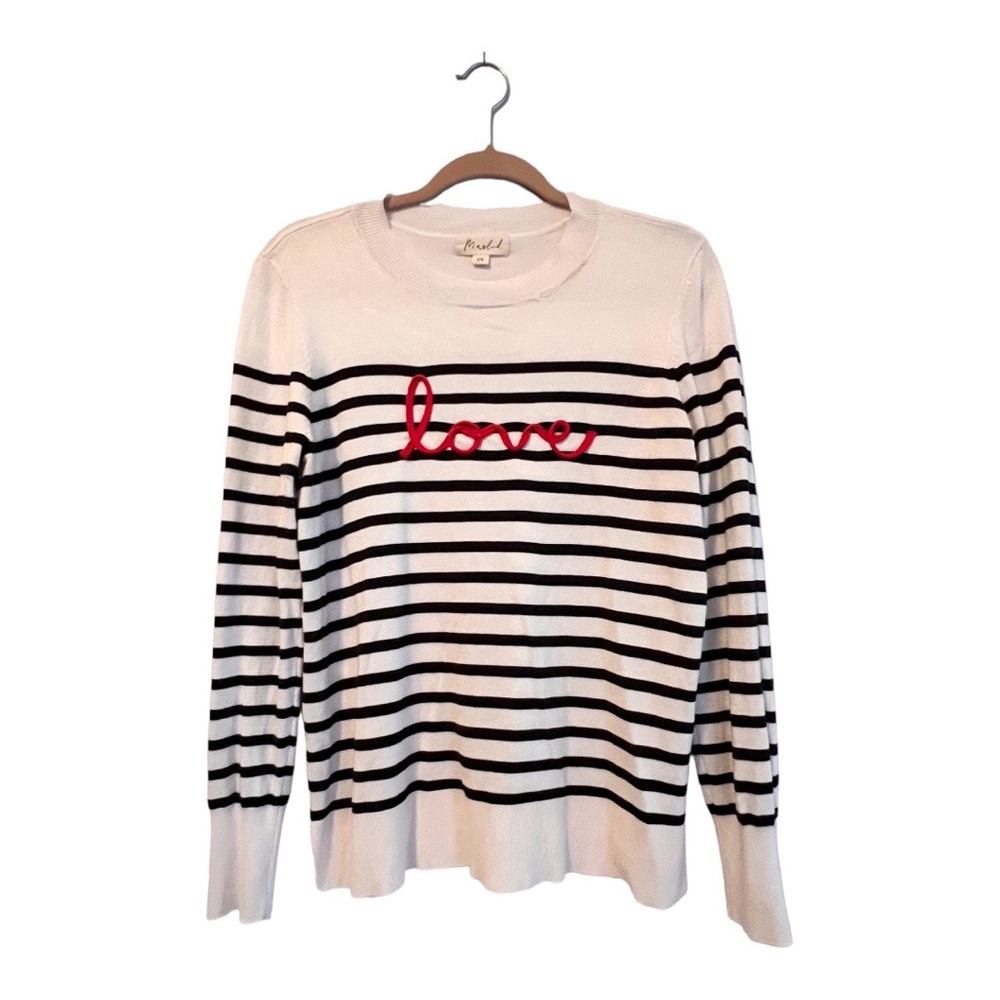 Love Sweater by MARBLED. Size Medium Striped  Nautical